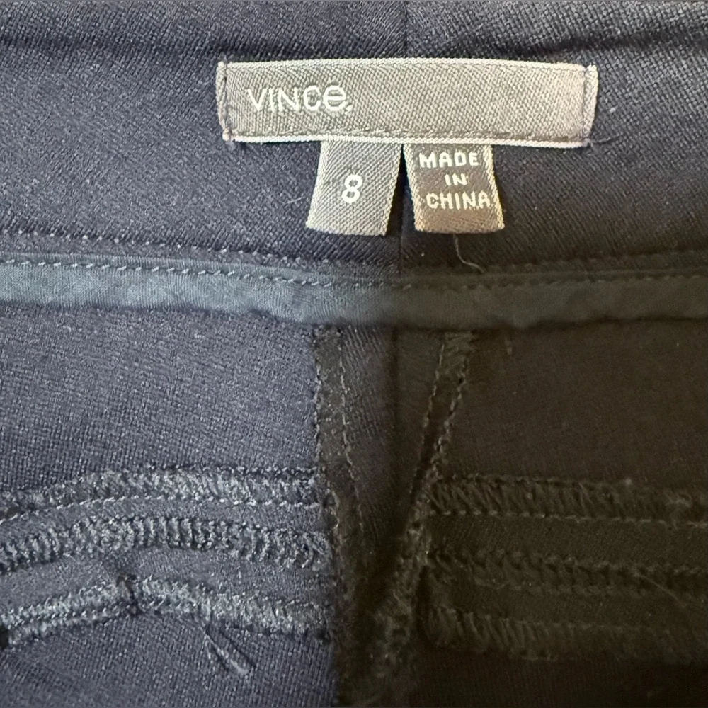 VINCE Navy Slim Stretch Ankle Pants Career Work Trousers Size 8